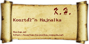 Kosztán Hajnalka névjegykártya